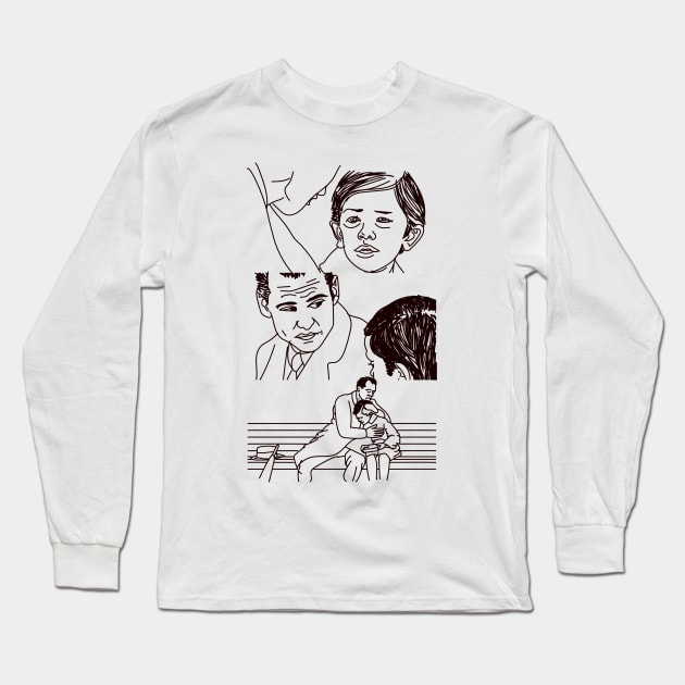 Crying-Boy-On-A-Bench Meme / Finding Neverland Meme Long Sleeve T-Shirt by Meme Gifts